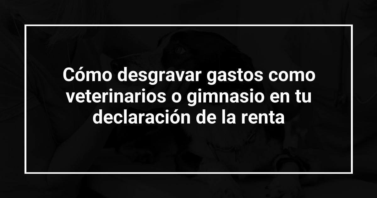 Cómo desgravar gastos como veterinarios o gimnasio en tu declaración de la renta