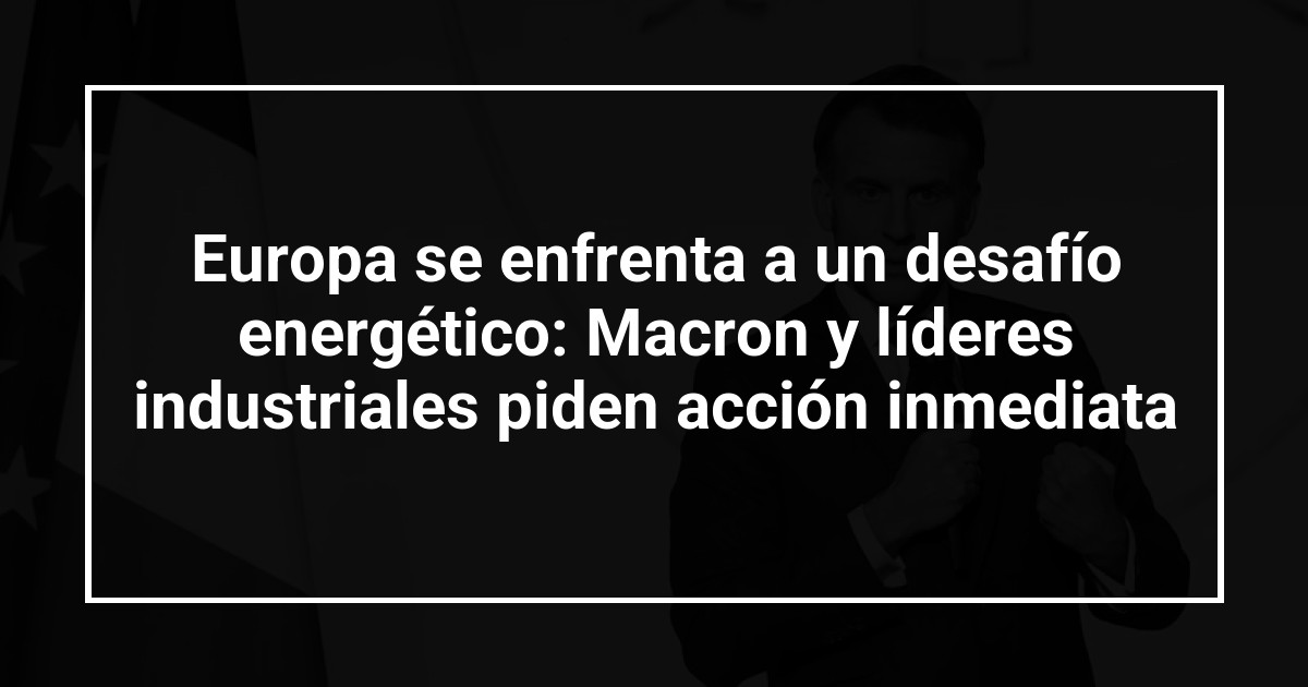 Europa se enfrenta a un desafío energético: Macron y líderes industriales piden acción inmediata