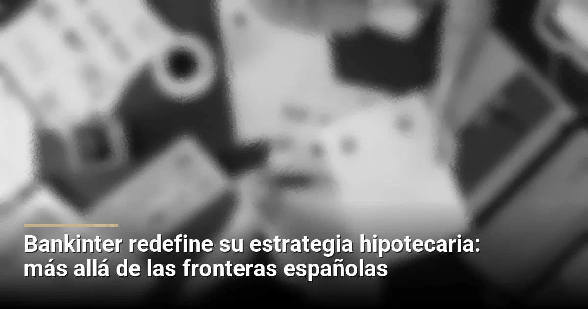 Bankinter redefine su estrategia hipotecaria: más allá de las fronteras españolas