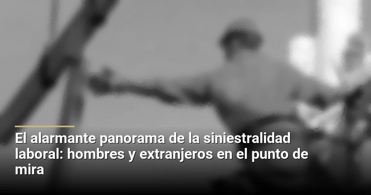El alarmante panorama de la siniestralidad laboral: hombres y extranjeros en el punto de mira